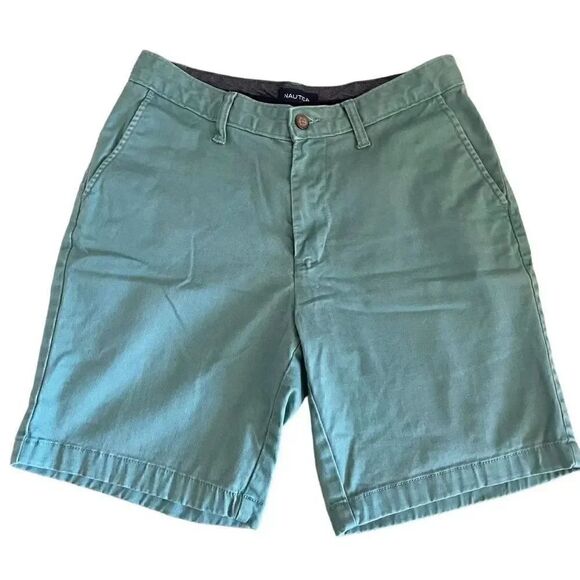 Nautica THE DECK SHORT / CLASSIC FIT Stretch Green  SZ 30 W #1328 - Picture 1 of 9